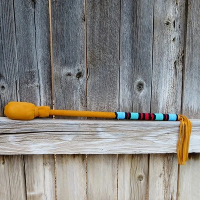 Cheyenne-Native American-Handmade Beaded Leather Drum Beater - Image 1 of 3