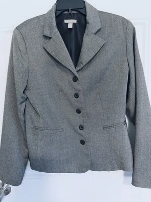 Chaqueta Blazer Kim Rogers Para Mujer Damas Gris Carrera Oficina Mínima Moderna Talla 8 Foto 1 de 4