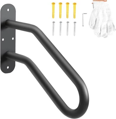 Pasamanos metálicos en forma de U de 17 pulgadas para exteriores interiores para montaje en pared escaleras de 1 a 3 escalones Foto 1 de 4