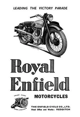 BUYENLARGE Royal Enfield Motorcycles: Leading the Victory Parade Poster Print