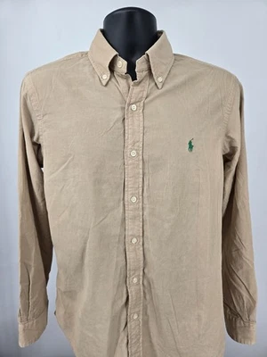 Camisa Ralph Lauren Para Hombre Mediana Beige Pana Abotonada Preppy Manga Larga Foto 1 de 4