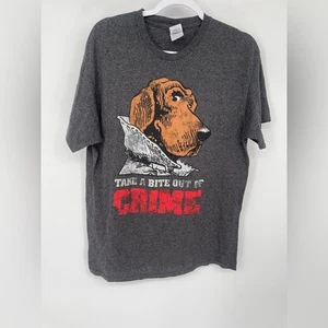 Graues T-Shirt Hund Grafik - Bild 1 von 4