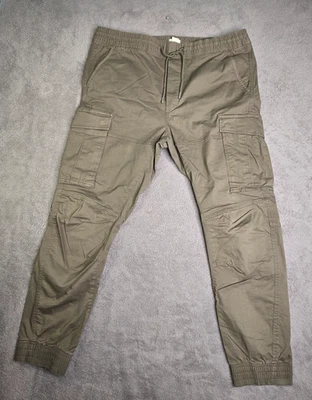 H&M Men's XL Stretch Skinny Fit Cargo Pants Casual Drawstrings Pockets Khaki - Image 1 of 4