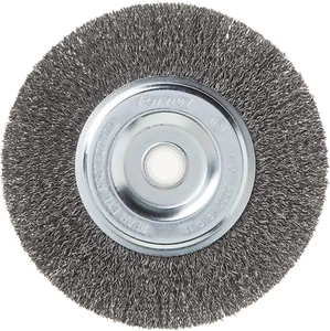 72745 Wire Bench Wheel Brush, Coarse Crimped with 1/2-Inch and 5/8-Inch Arbor, 6 - Picture 1 of 7