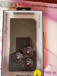 Design By Tortoise Black Leather iPhone 7 Case - Zdjęcie 1 z 1