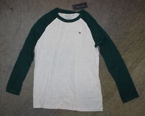 Tommy Hilfiger Boys Gray / Green Long Sleeve T-Shirt - Size M (12-14) - NWT