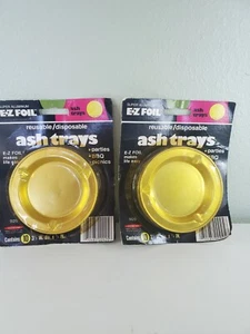 NOS E-Z Foil Reusable/ Disposable Ashtrays ~ Vintage Retro Gold ~ Pack of 10 - Picture 1 of 4
