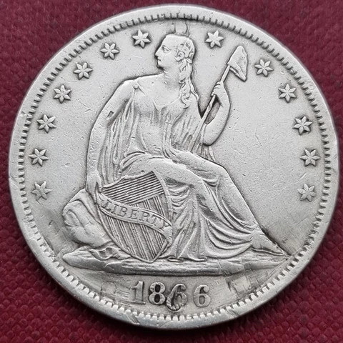 1866 S Seated Liberty Half Dollar 50c Better Grade XF Details #60193 Cover