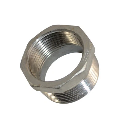 1-1/2" to 1-1/4" NPT thread SS304 HEX Reducing bush Pipe Reducer Fitting Adapter
