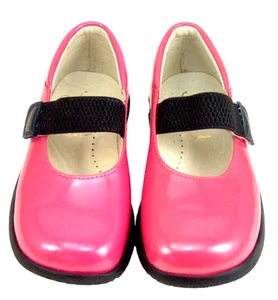 DE OSU -Spain - Girls Pink Fuchsia Patent Leather Dress Shoes -European -Size 8 - Picture 1 of 6