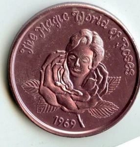 .Mardi Gras Doubloon Krewe of Elenians 1969 aluminio rosa calibre 10 - Imagen 1 de 2