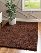 Unique Loom Solid Shag Collection Area Rug (5' 1" x 8', Chocolate Brown)