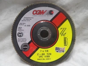 CGW Fächerscheibe Z-60 Körnung 7" x 7/8" T29 41964 Max RPM 8.600 - Bild 1 von 5