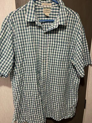 L L Bean Traditional Fit Mens Size XL Tall Button Up Short Sleeve Shirt 264567 - Image 1 of 4
