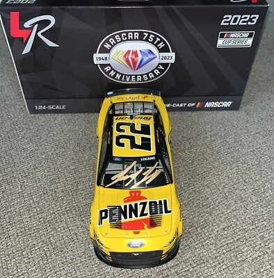 Joey Logano Signed 2023 Pennzoil 1:24 Scale Diecast NASCAR Auto COA - Image 1 of 4