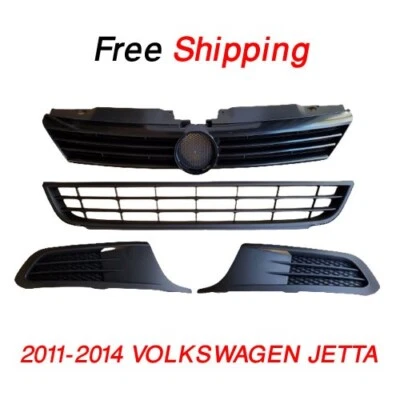 For 2011-2014 Bumper Upper Lower Grille Fog Lamp Cover Front VOLKSWAGEN JETTA 4p Foto 1 de 4
