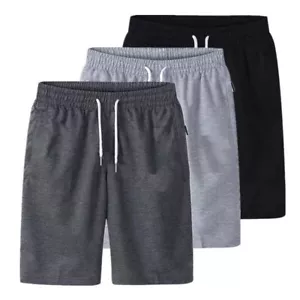Men Pants Elastic Waist Casual Bottom Shorts Thin Jogger Plus Size Shorts - Picture 1 of 11