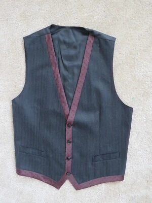 Dolce & Gabanna D & G шерсти костюм жилет мужской 52 L серый бордовый жилет кнопка - Изображение 1 из 4