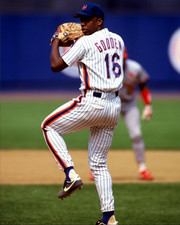 1991 DWIGHT GOODEN New York Mets Glossy BASEBALL ACTION Photo 8x10 Dr.K PICTURE