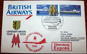 Brief Leipzig 1986 DDR London British Airways Leipziger Messe Ganzsache GA (IF - Bild 1 von 2