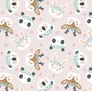 Floral Menagerie by Camelot on Pink Cotton Quilt Fabric by the HALF Yard - Picture 1 of 1