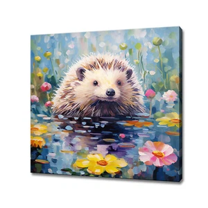 Cute Hedgehog Colourful Canvas Print Wall Art Animal Pet Picture Gift - Picture 1 of 9