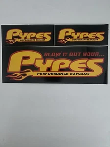 Pypes Performance Exhaust Black Stickers Decals Old School Racing New - Picture 1 of 1