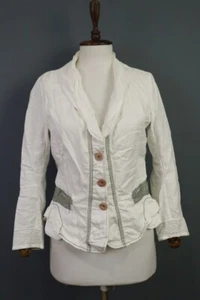 Marithe Francois Girbaud White Linen Sport Blazer Jacket Size USA 29 - Picture 1 of 20
