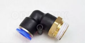 1/2" Rosca 10mm Tubo Neumático Codo Montaje Push Fit Accesorios de Aire L PL10-04 UK - Imagen 1 de 1