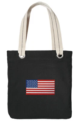 Bolso de Mano Shopper Bandera de Estados Unidos - ¡TOTALMENTE FORRADO! 100% algodón Foto 1 de 4