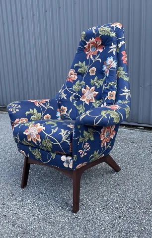 Vintage Mid Century Modern Adrian Pearsall Wing Back Walnut Lounge Chair Cover
