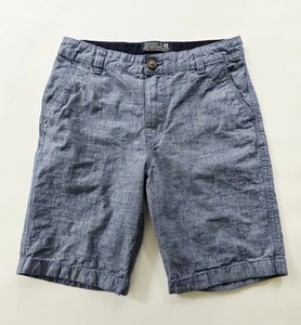H&M Boys Shorts Size 10-11 Dark Blue Chambray Button Adjustable Waist Preppy - Picture 1 of 6