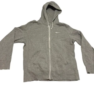 Nike graue Fleecejacke mit Reißverschluss und Kapuze Gr. Lg Unisex - Bild 1 von 5