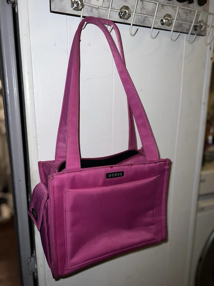 Bolso de Hombro GUESS Vintage Años 90 Rosa Bolso Cartera Logo Foto 1 de 4
