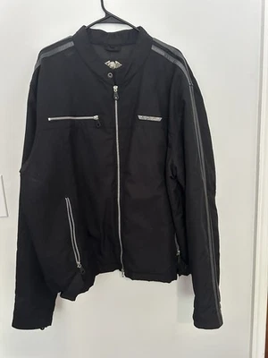 Harley Davidson Jacket Clothes Black 2XL Adjustable Sides Logo Fully Lined - Image 1 of 4