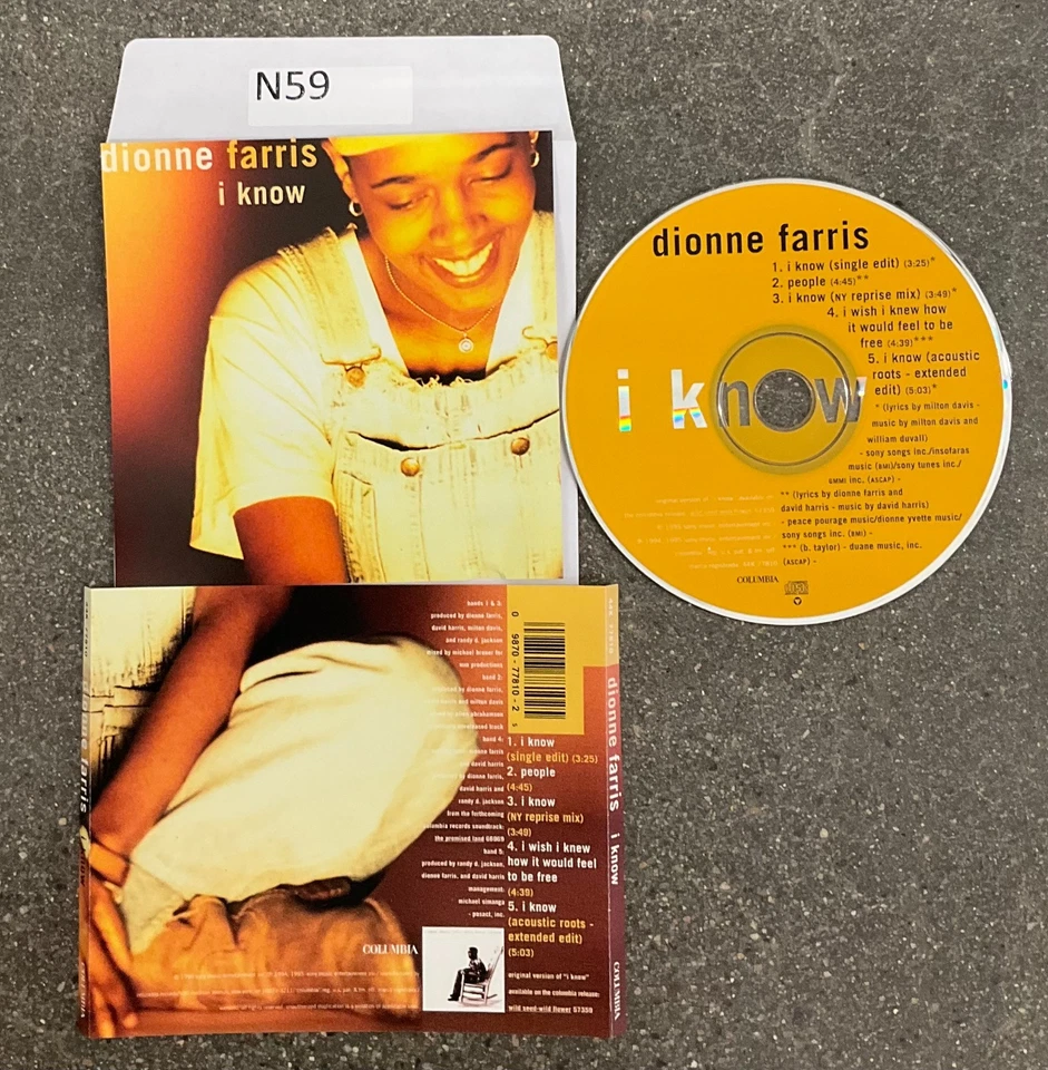 I Know by Dionne Farris (CD, Jan-1995, No Case #N59 Foto 1 de 1