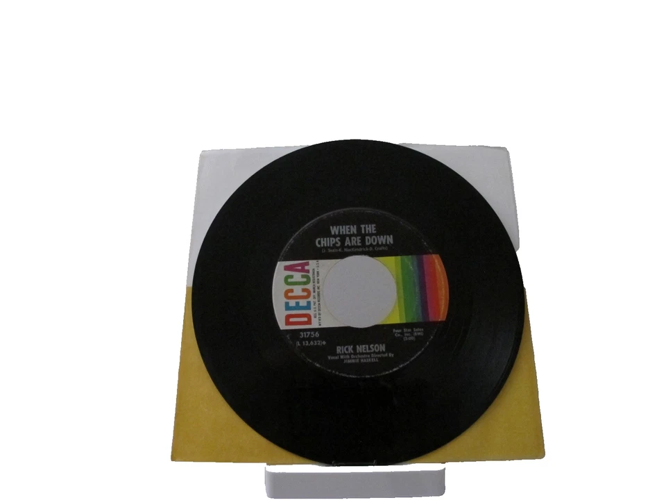 45 RECORD - RICKY NELSON - WHEN THE CHIPS ARE DOWN Foto 1 de 1
