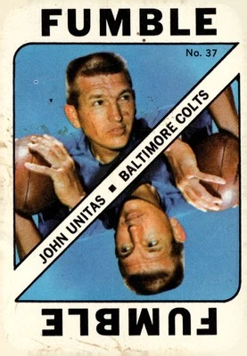 1971 Topps #37 John Unitas Game Inserts - Image 1 of 2