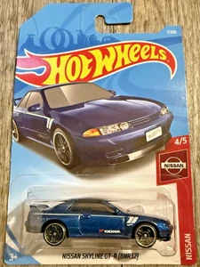 ERROR Hot Wheels Nissan Skyline GTR BNR32 Blue Yokohama New 1/250 - Picture 1 of 1