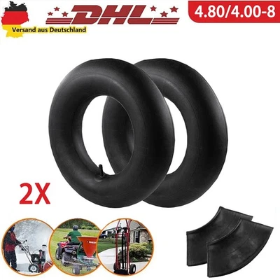 INTERBOSCH BENSON 2x Schlauch 4.80/4.00-8 Zoll Luftreifen Schubkarre Bollerwagen Ersatzschlauch DE