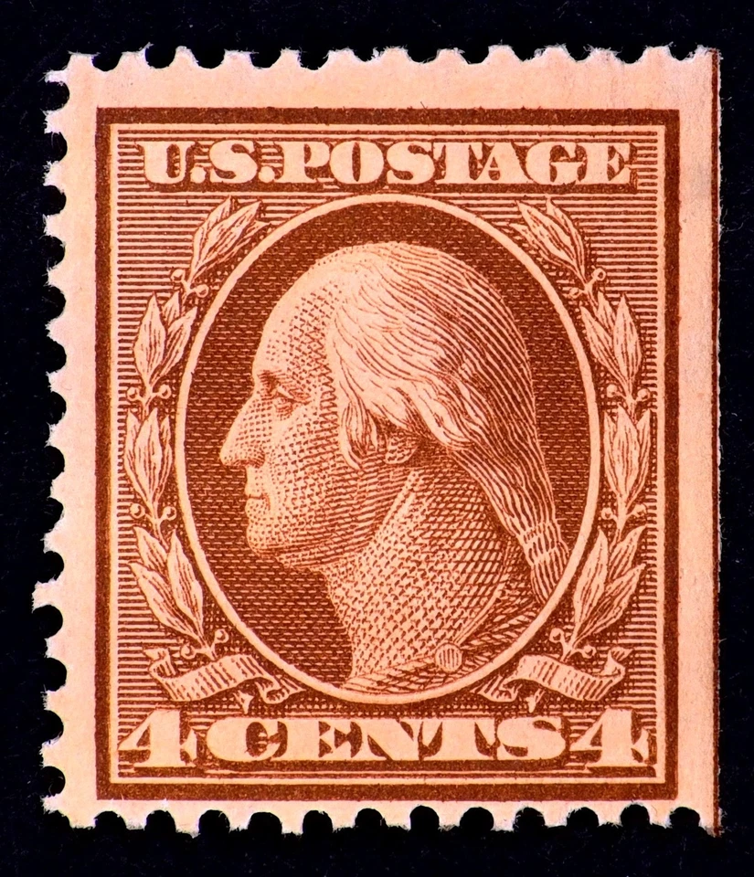 lss US Scott #334 1908 4c оранжевый коричневый Washington как новый без наклеек и следов хорошее состояние оригинальный - Изображение 1 из 2