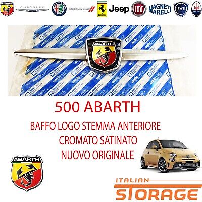 500 Abarth Baffo Logo Anniversario Satinato Grigio Nuovo Originale 735481779 • 60€