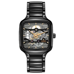 New Rado True Square Automatic Skeleton Black Dial Men's Ceramic Watch R27124162 - Picture 1 of 6