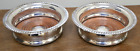 PAIR OF VINTAGE SILVER PLATED WINE BOTTLE COASTERS