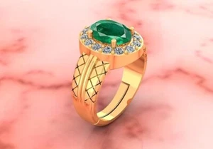 Anillo astrológico de plata de ley 925 de 7,00 mm de Zambia Panna natural - Imagen 1 de 5