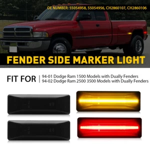 4Pcs LED Side Marker Fender Lights Set For 1994-2002 Dodge RAM 2500 3500 Dually - Picture 1 of 17