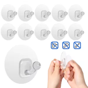 10x Selbstklebend Haken Wandhaken Magische klebehaken Ohne Bohren Transparenter - Bild 1 von 42
