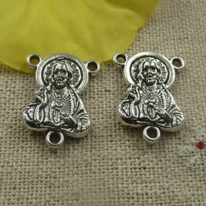 Envío Gratuito 70 piezas Conectores Jesús Plata Tibetano 20x15x4mm L-4462 - Imagen 1 de 4