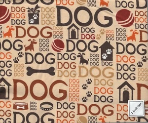 Half Yard Springs Creative FLANNEL DOG Words Browns  BTHY 100% Cotton - Picture 1 of 1