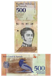 Billet De 500 BOLIVARES SOBERANOS Année 2018 En Parfait État Déjà Disparus - Picture 1 of 1